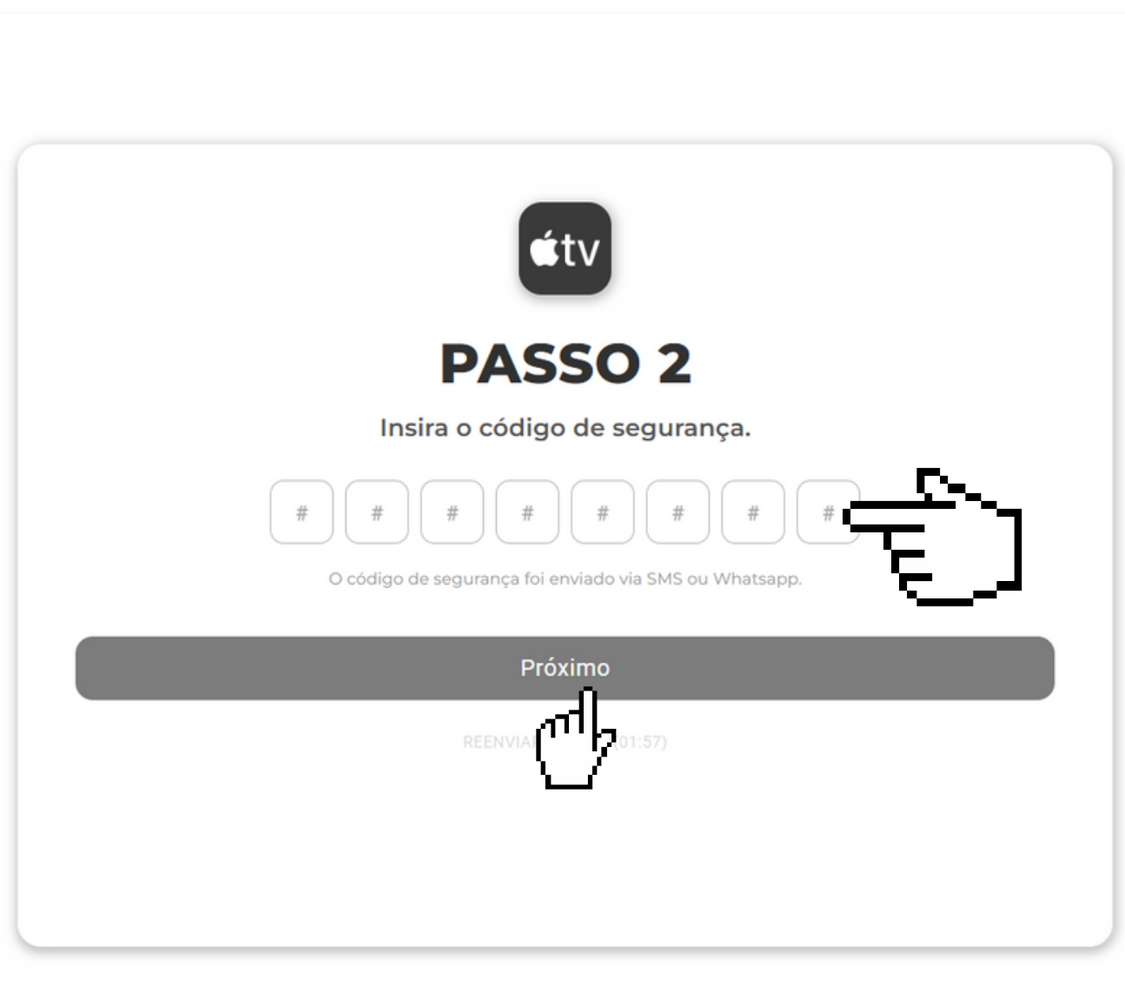 Digite o código recebido