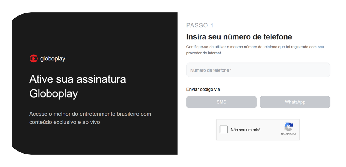 Acesse o link de ativação